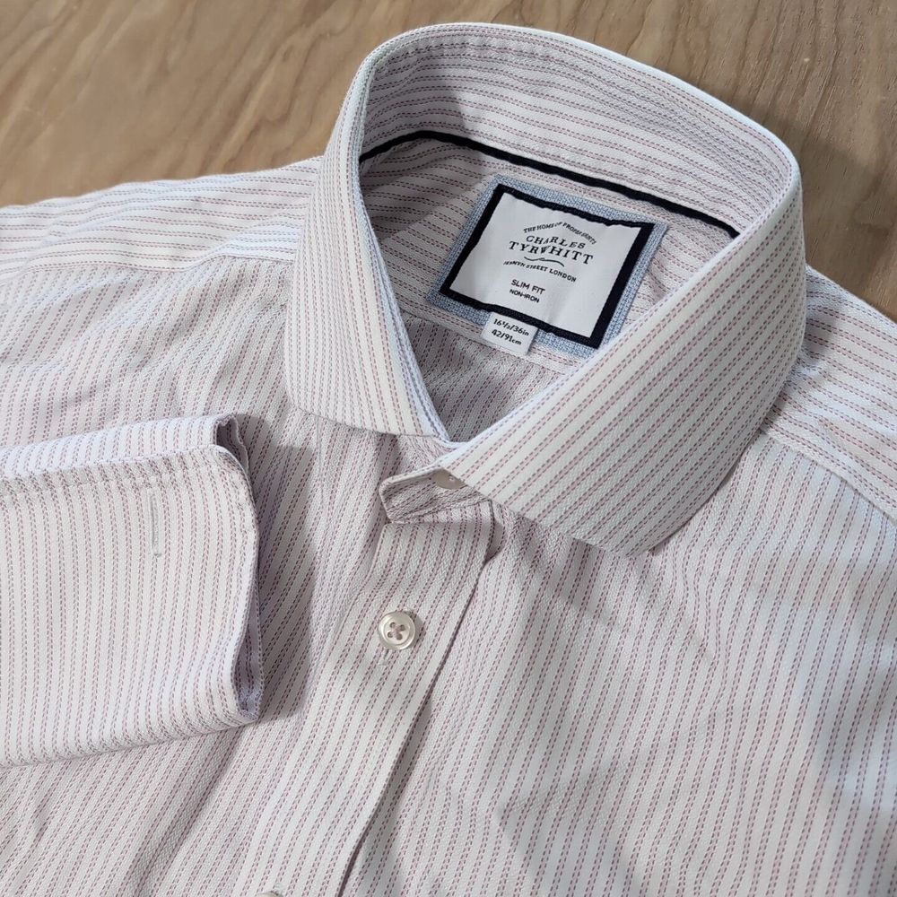 Charles Tyrwhitt Jermyn Street Men's Button Up Shirt 16.5 36 in Cufflink‎ Cuffs